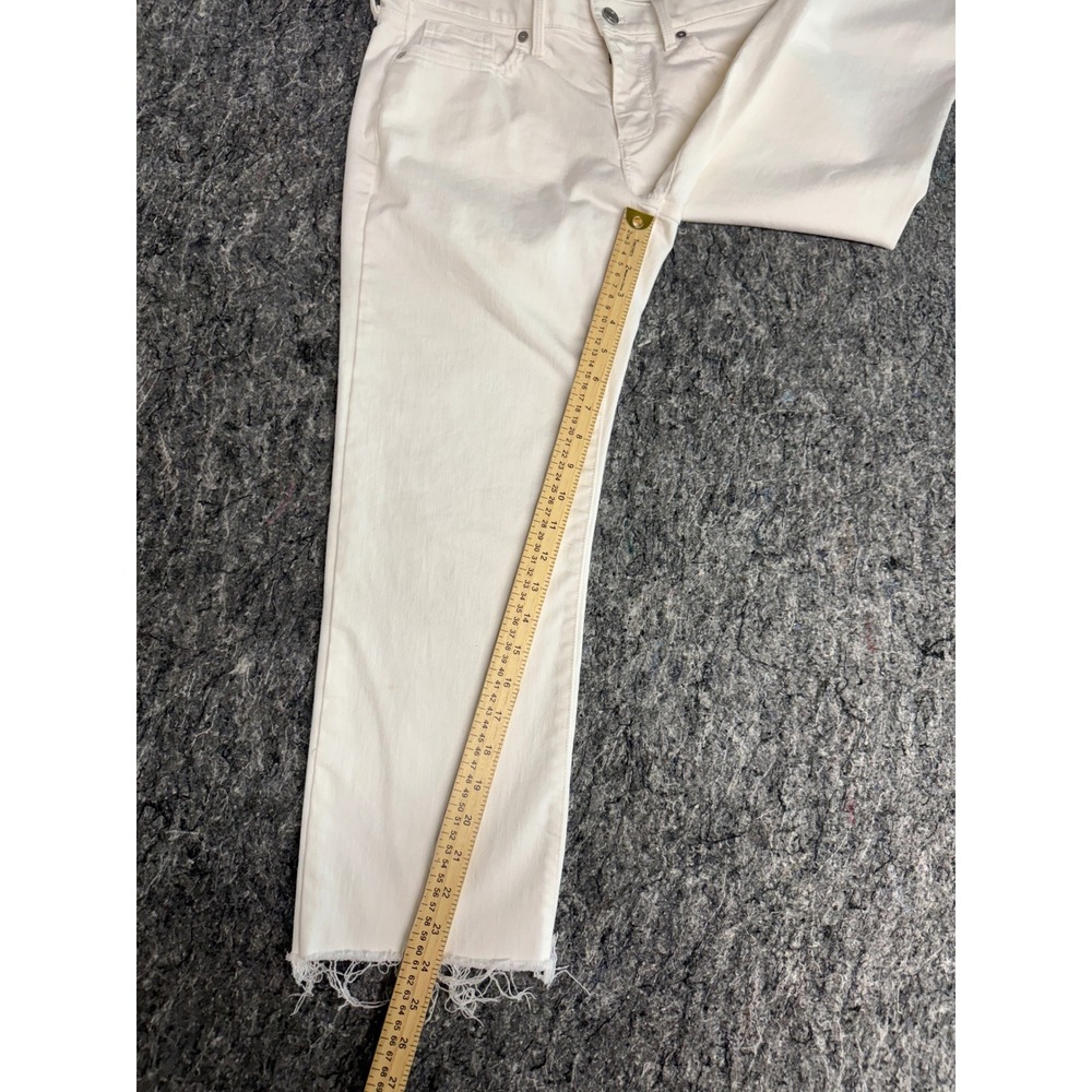 Gap Girlfriend Jeans White Raw Hem Stretch Denim Pants 28P Petite - Picture 3 of 11